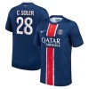 Maillot de Supporter Paris Saint-Germain Carlos Soler 28 Domicile 2024-25 Pour Homme